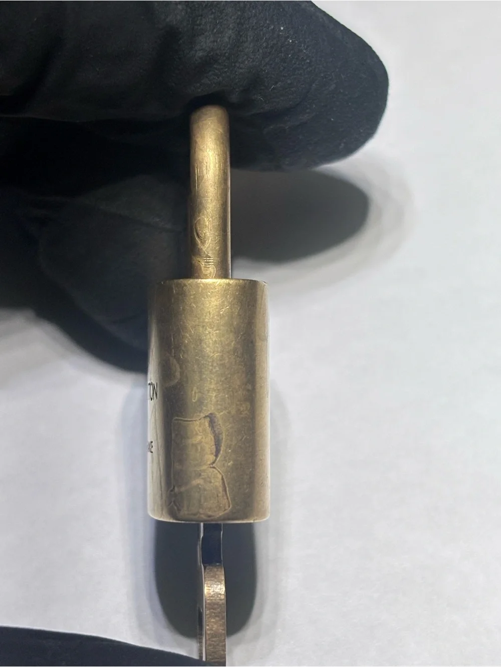 LV Louis Vuitton No.300 Gold Color Brass Lock & Key Padlock Made In France